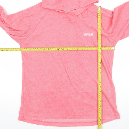 Regatta Womens Pink Pullover Hoodie L UK 14 Polyester Blend