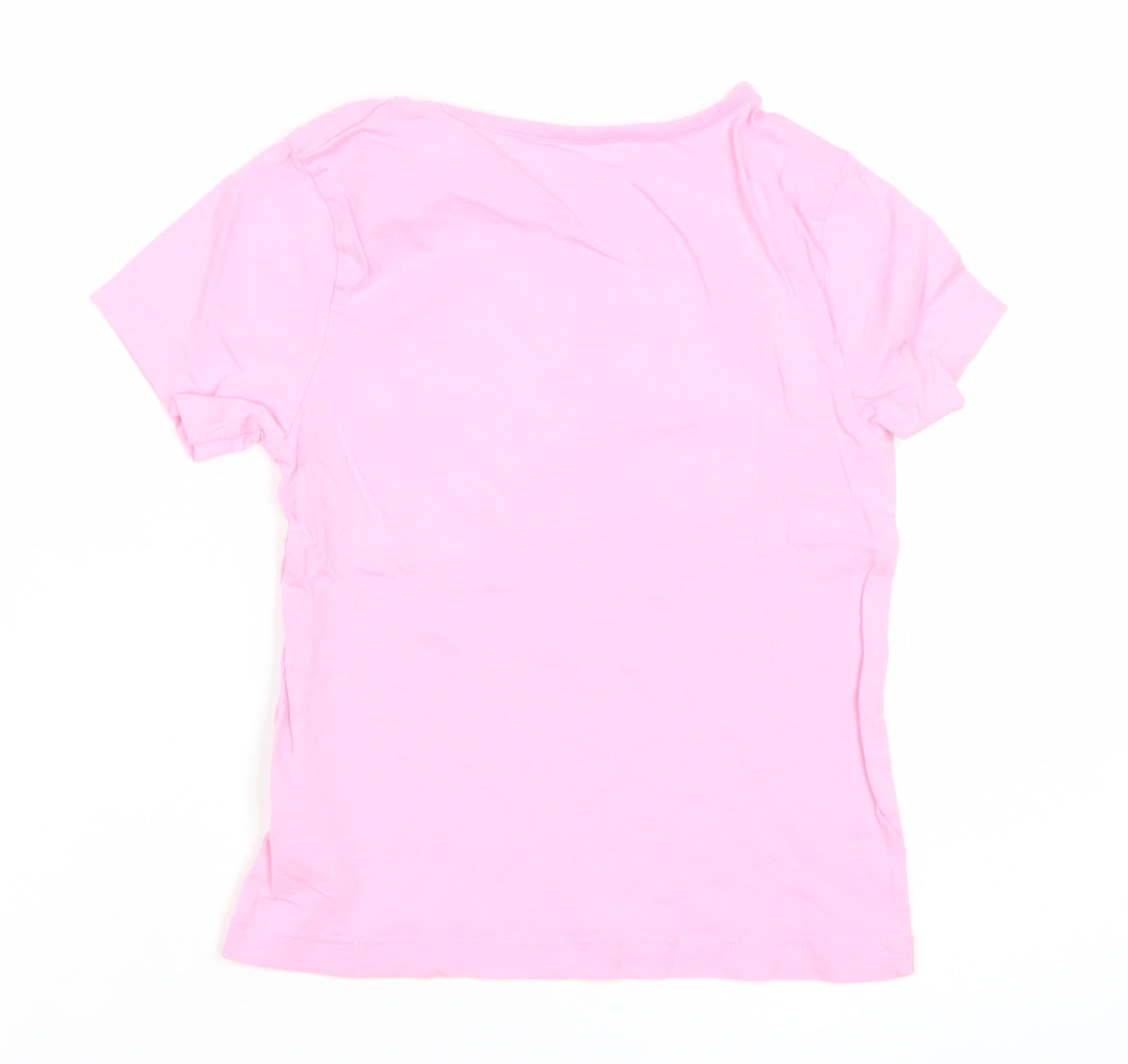 Disney Girls Pink Minnie Mouse T-Shirt 5-6 Years Graphic Print Crew Neck