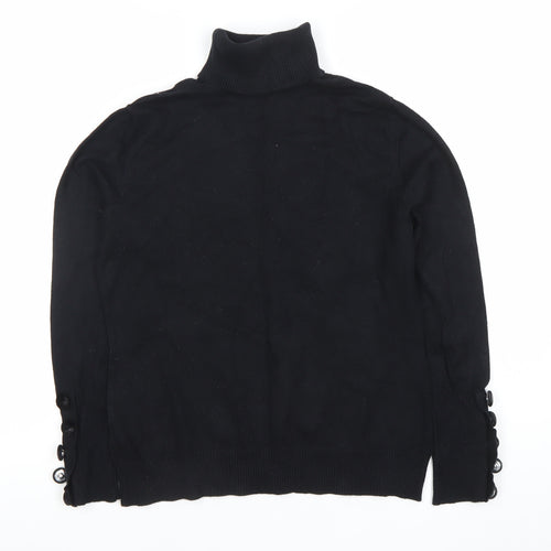 Savida Womens Black Roll Neck Pullover Jumper Size 12