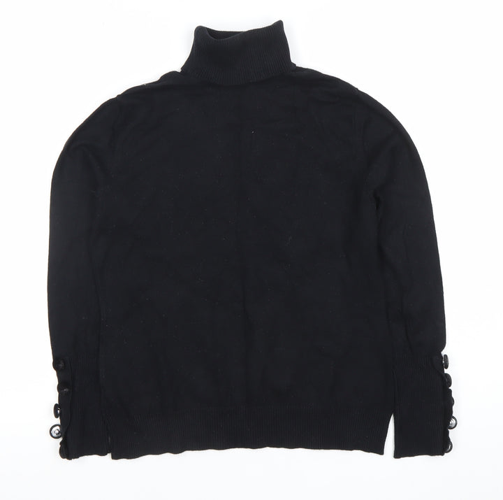 Savida Womens Black Roll Neck Pullover Jumper Size 12