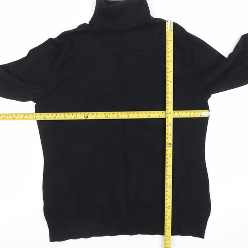 Savida Womens Black Roll Neck Pullover Jumper Size 12