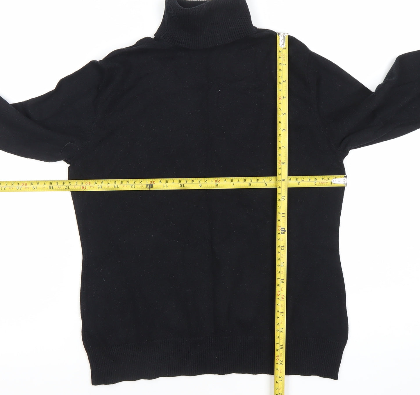 Savida Womens Black Roll Neck Pullover Jumper Size 12