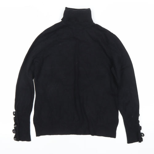 Savida Womens Black Roll Neck Pullover Jumper Size 12