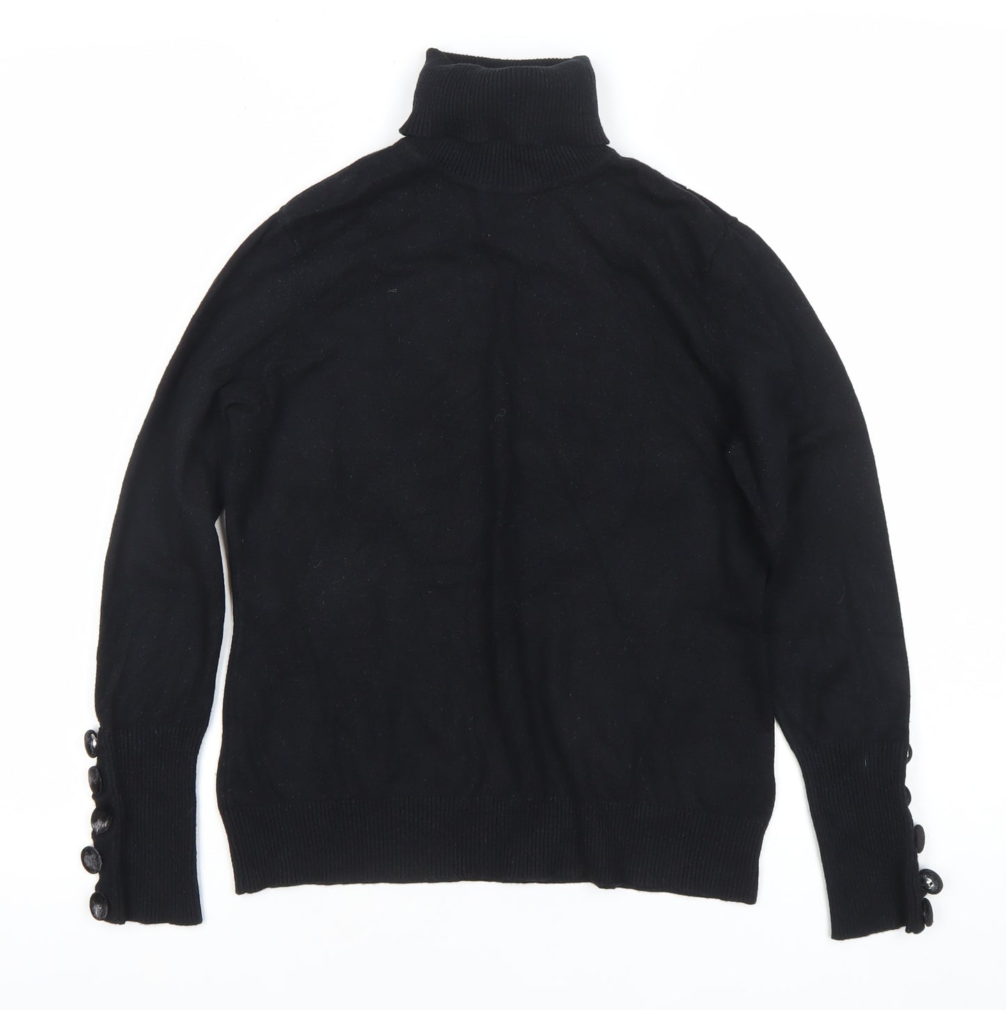 Savida Womens Black Roll Neck Pullover Jumper Size 12