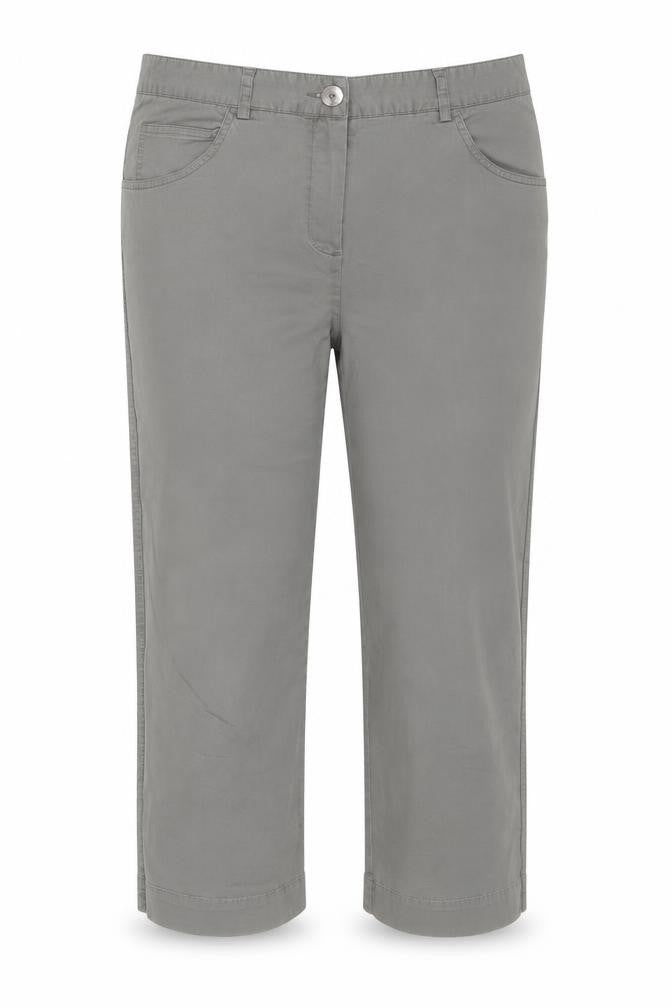 Punt Roma Women's Grey Cropped Jeans Size 12 Regular Fit Cotton Blend