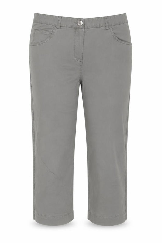 Front view of Punt Roma Women's Grey Cropped Jeans, size 12, Regular Fit Cotton Blend