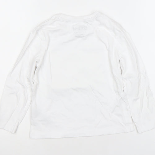 Primark Girls White Stitch Disney Long Sleeve T-Shirt 5-6 Years