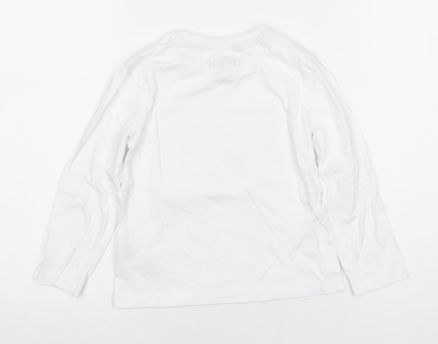 Primark Girls White Stitch Disney Long Sleeve T-Shirt 5-6 Years