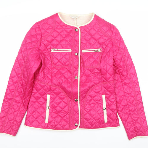 On Parle De Vous Women’s Pink Quilted Jacket Size 12 Mid-Length
