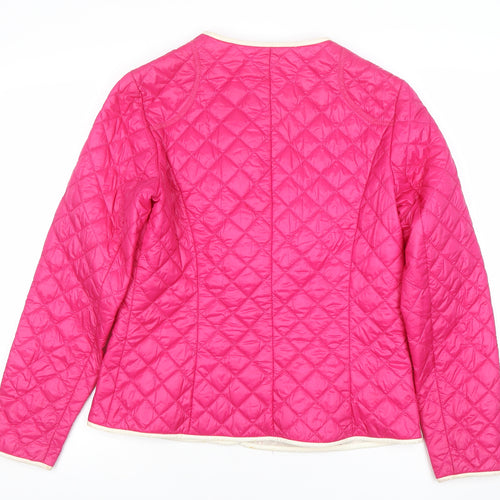 On Parle De Vous Women’s Pink Quilted Jacket Size 12 Mid-Length
