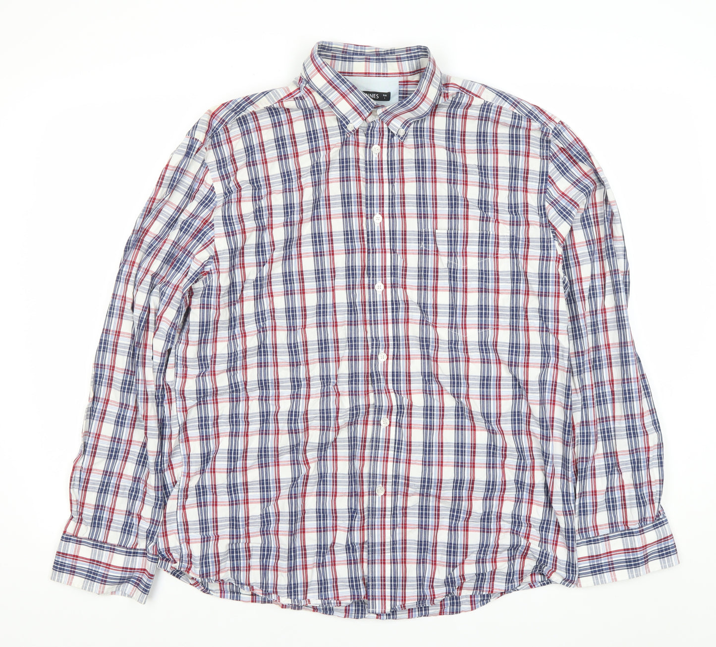 Dunnes Men's Multicoloured Check Long Sleeve Button-Up Shirt L
