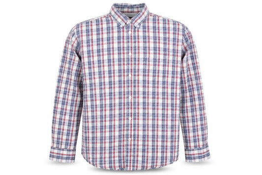 Front view of Dunnes Men's Multicoloured Check Long Sleeve Button-Up Shirt L