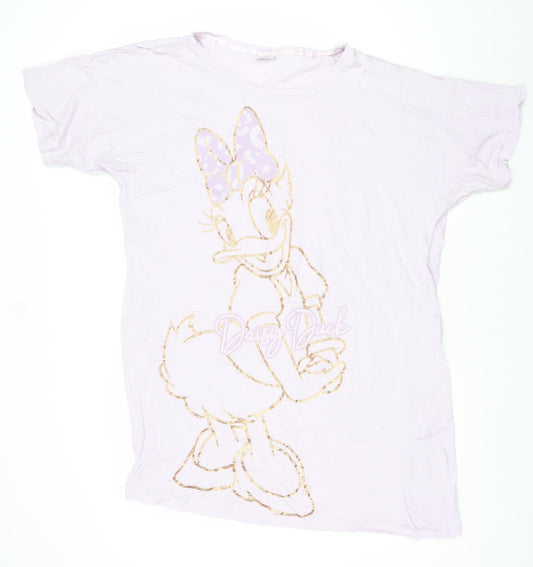 Disney Women Pink Daisy Duck T-Shirt Nightshirt Size 16
