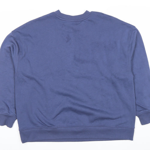 Dunnes Women Blue Pullover Sweatshirt L East Coast Graphic Cotton Blend