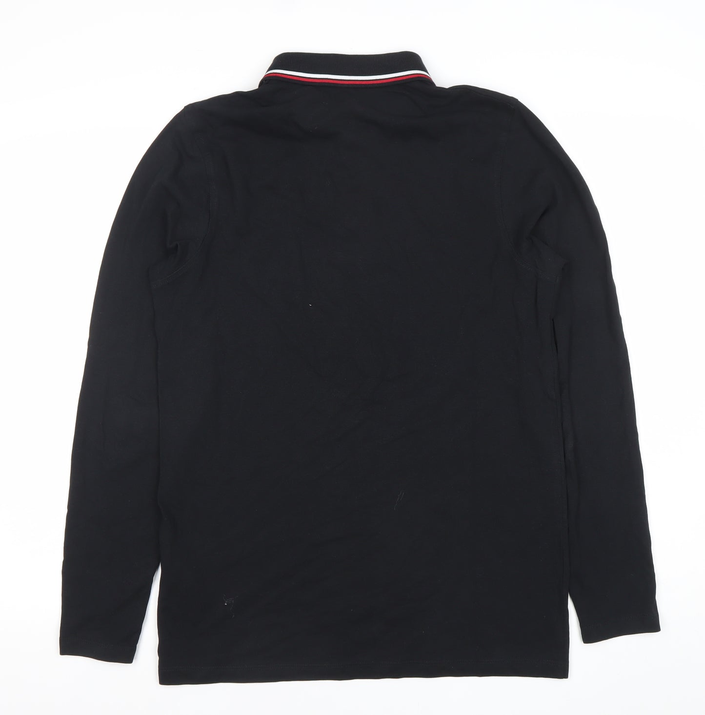 Jack & Jones Men’s Black Long Sleeve Polo Shirt Size M Cotton