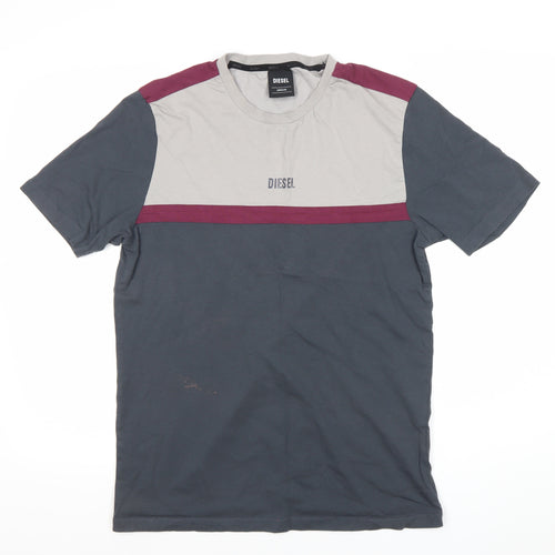 Diesel Men's Multicolour Cotton T-Shirt Medium Crew Neck Logo