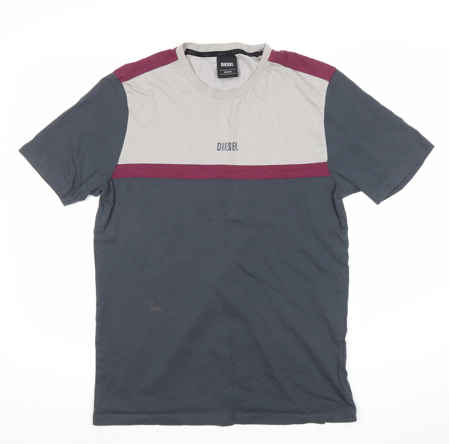 Diesel Men's Multicolour Cotton T-Shirt Medium Crew Neck Logo