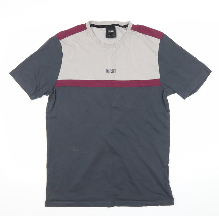 Diesel Men's Multicolour Cotton T-Shirt Medium Crew Neck Logo