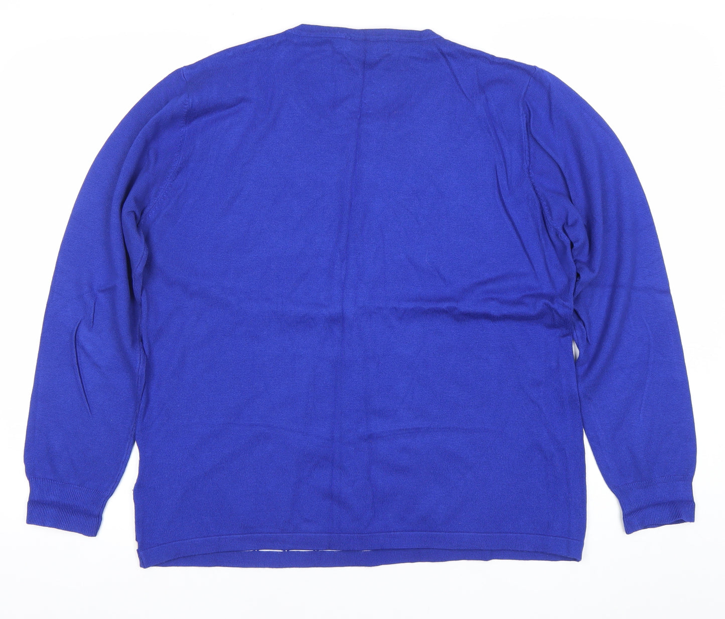 Paramour Womens Blue XL Pullover Jumper Geometric Knit Long Sleeve