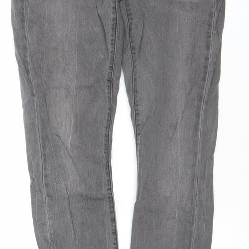 ONLY Women Grey Skinny Slim Jeans Size 12 Cotton Blend