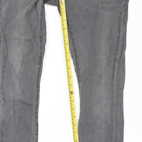 ONLY Women Grey Skinny Slim Jeans Size 12 Cotton Blend