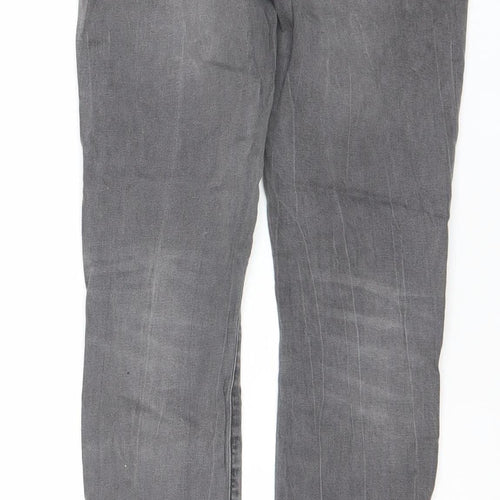 ONLY Women Grey Skinny Slim Jeans Size 12 Cotton Blend