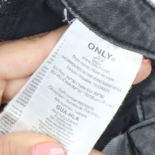 ONLY Women Grey Skinny Slim Jeans Size 12 Cotton Blend