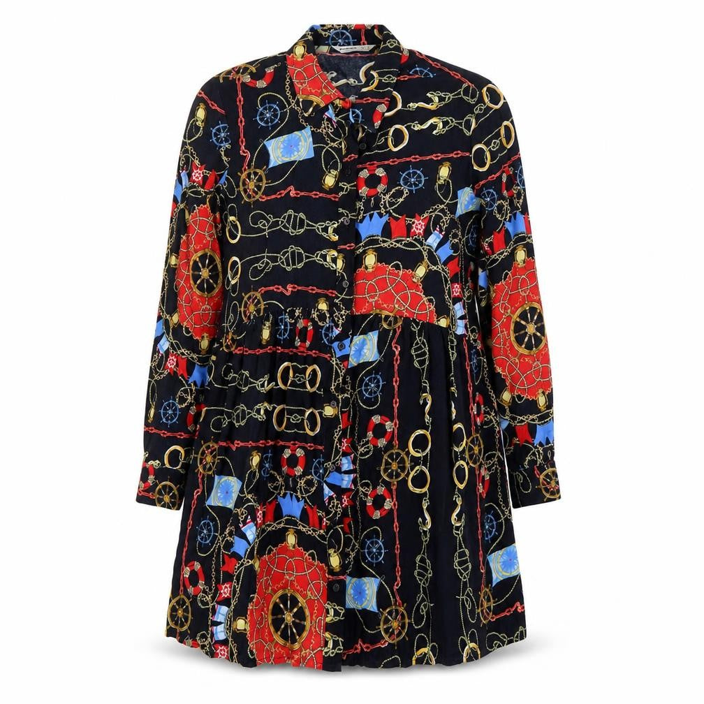 Stradivarius Women’s Multicoloured Nautical Shirt Dress Size 10