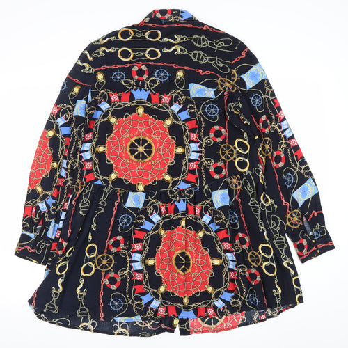 Stradivarius Women’s Multicoloured Nautical Shirt Dress Size 10