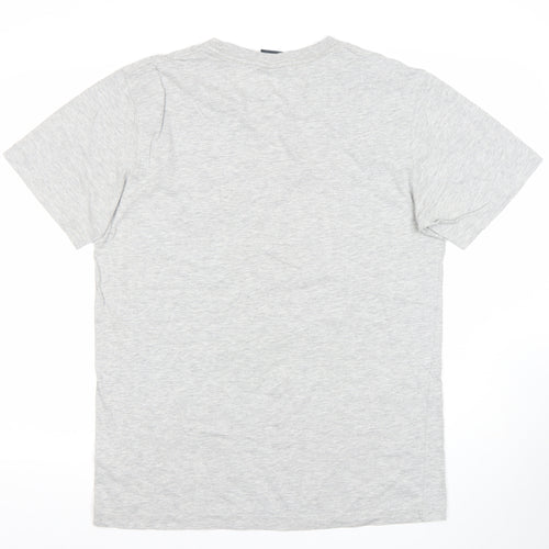 Men's Grey Rugby World Cup 2015 Graphic T-Shirt Size L Cotton