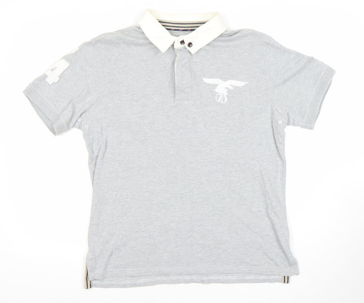 Le Breve Men’s Grey Polo Shirt L Short Sleeve 100% Cotton Casual