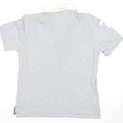Le Breve Men’s Grey Polo Shirt L Short Sleeve 100% Cotton Casual