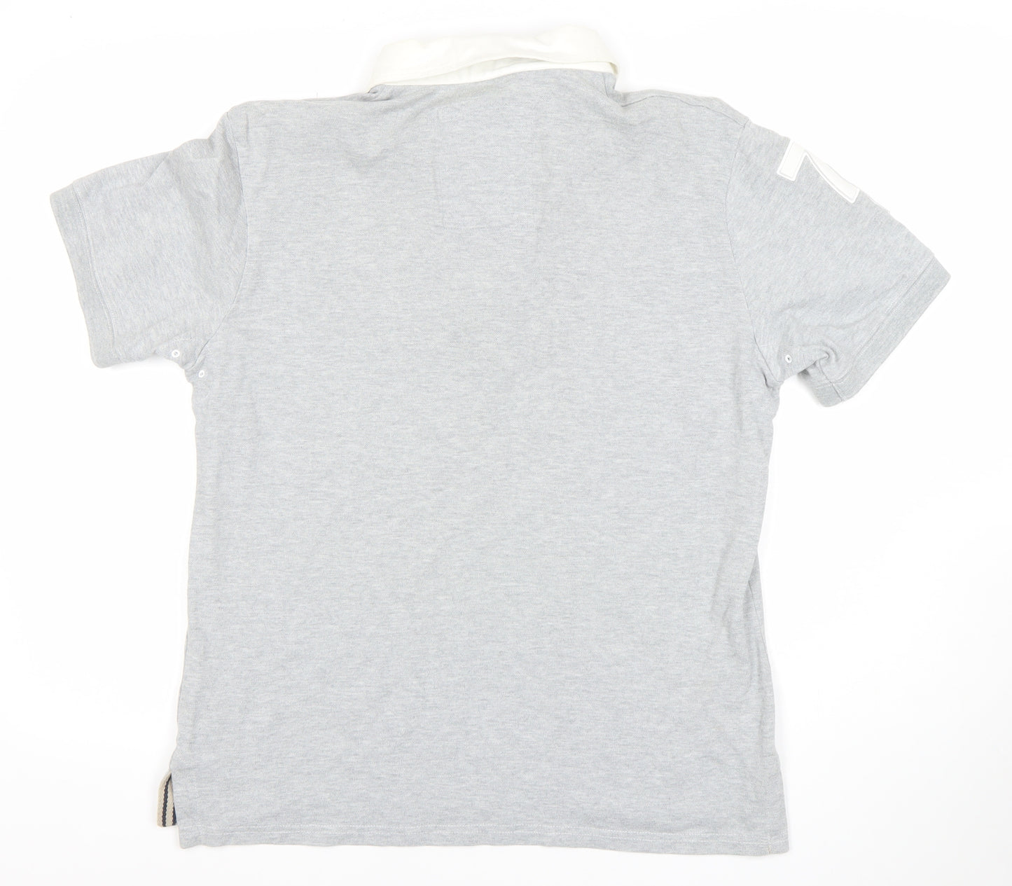 Le Breve Men’s Grey Polo Shirt L Short Sleeve 100% Cotton Casual