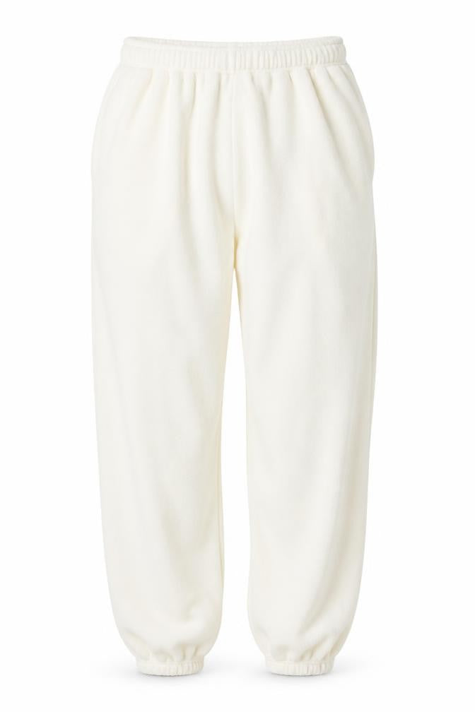 women'secret Women Ivory Fleece Sweatpants M Elastic Waist