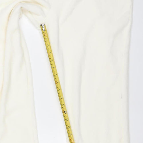 women'secret Women Ivory Fleece Sweatpants M Elastic Waist