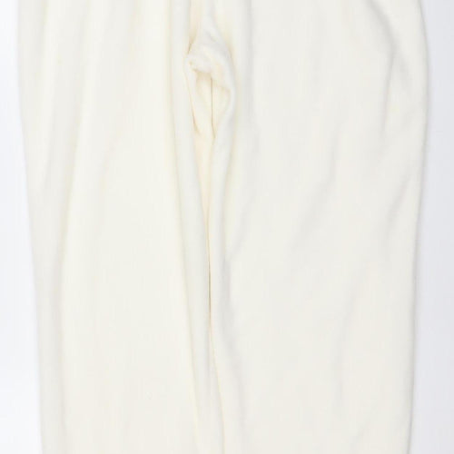 women'secret Women Ivory Fleece Sweatpants M Elastic Waist