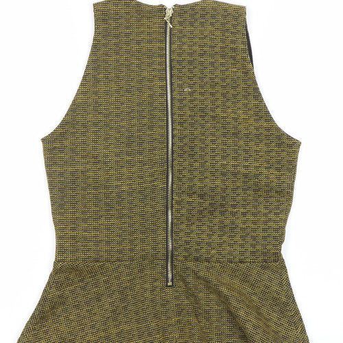 H&M Women’s Multicoloured Peplum Blouse Size S Sleeveless Zip