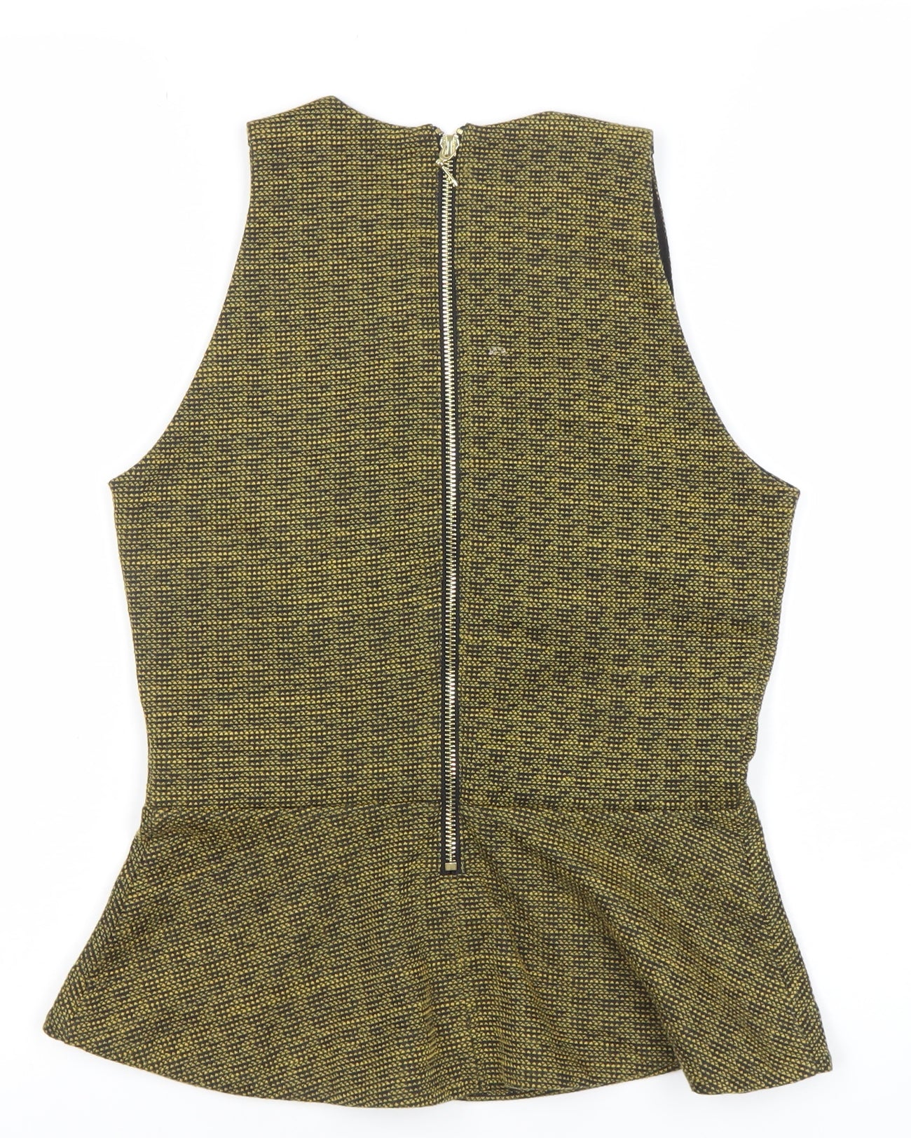 H&M Women’s Multicoloured Peplum Blouse Size S Sleeveless Zip