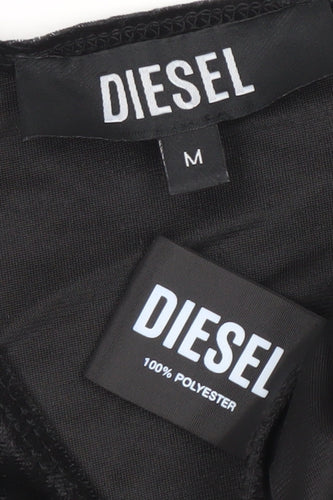 Diesel Womens Black Wrap Velvet Long Sleeve Blouse Size M