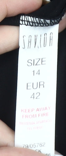 Savida Women Black Lace Detail Sleeveless Playsuit Size 14