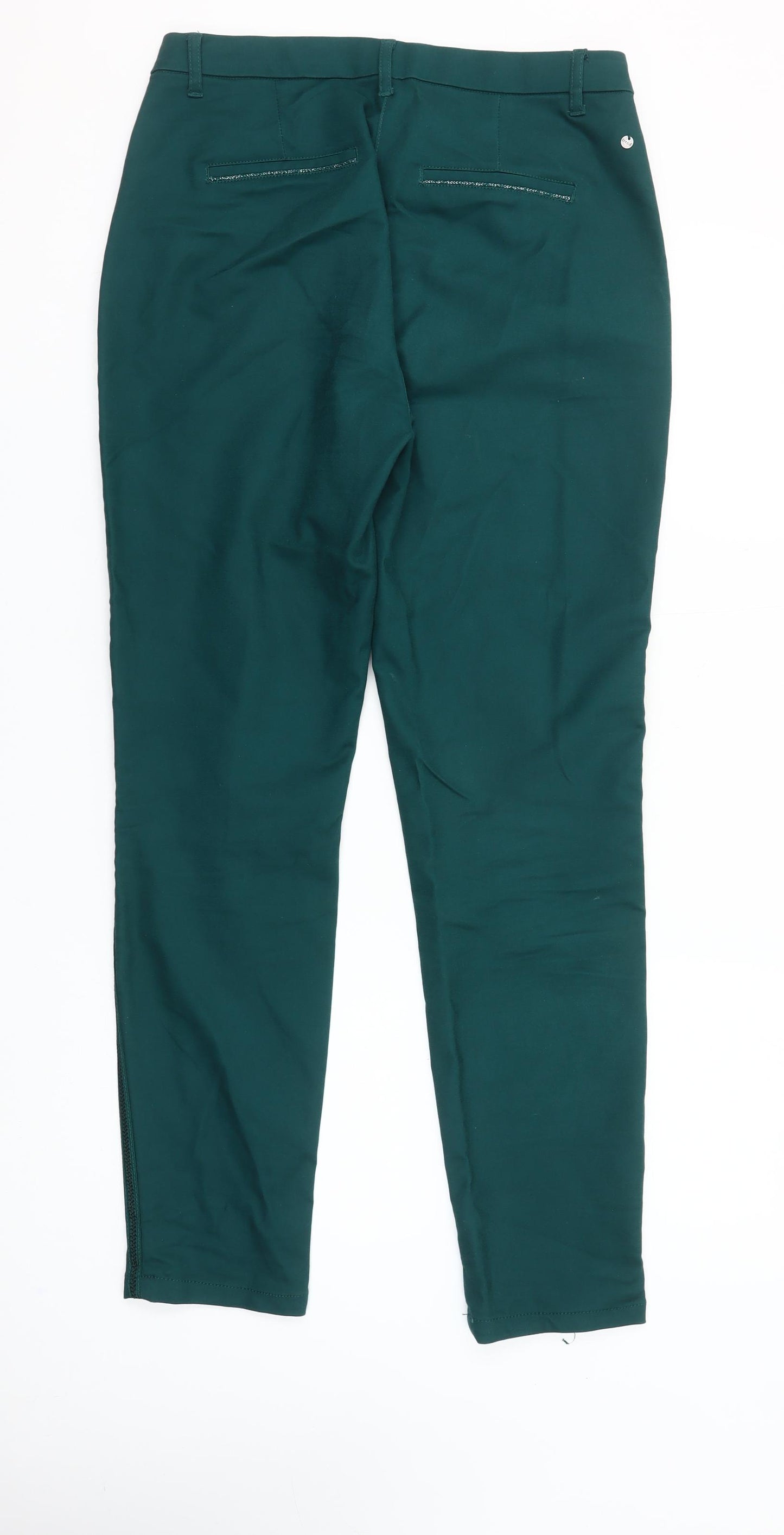 Trend Women's Green Slim Fit Stretch Trousers Size 8 Workwear