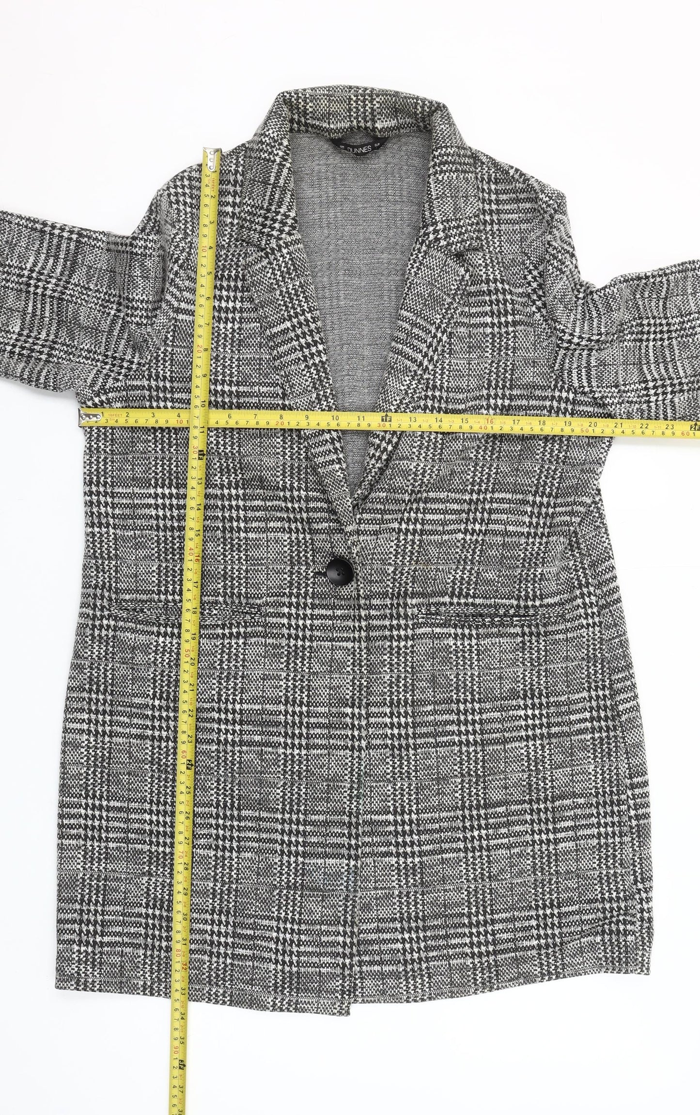Dunnes Stores Women Grey Check Blazer Jacket Size 16