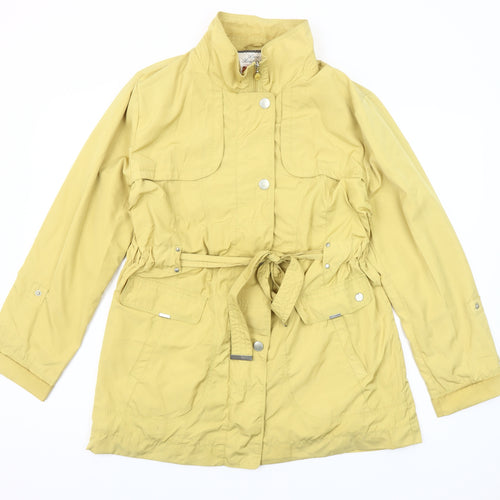 Paco Boutique Women’s Yellow Parka Jacket Size L Mid-Length Polyester