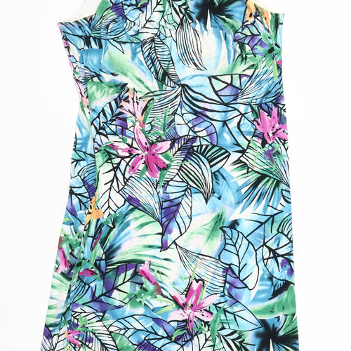 Just Elegance Women’s Multicoloured Floral Shift Dress Size 18 Sleeveless Knee Length