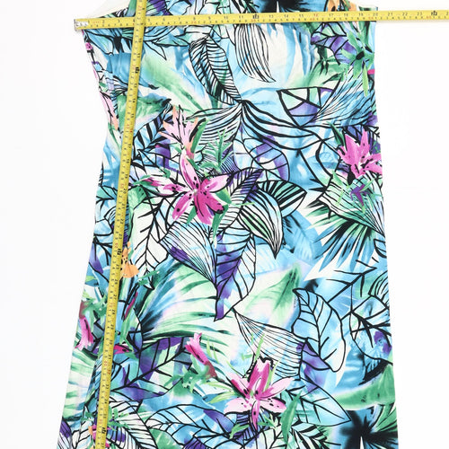 Just Elegance Women’s Multicoloured Floral Shift Dress Size 18 Sleeveless Knee Length