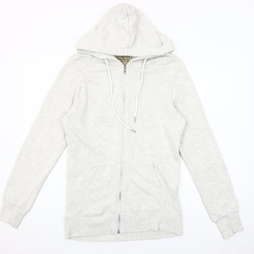 Pull & Bear Men’s Grey Full Zip Hoodie Size S Cotton Blend