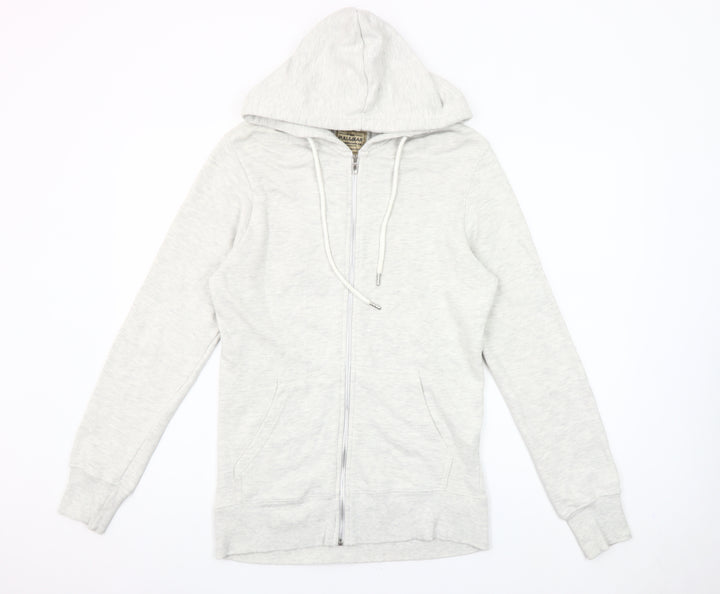 Pull & Bear Men’s Grey Full Zip Hoodie Size S Cotton Blend