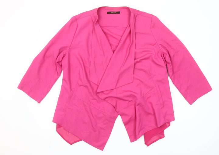 Savoir Womens Pink Size 14 Shawl Lapel Suit Jacket