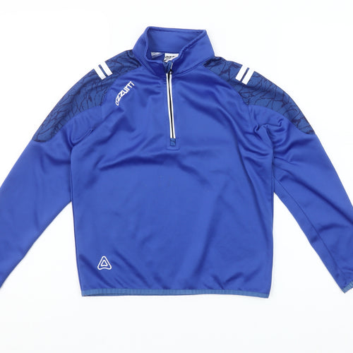 Azzurri Boys Blue 9-10Y 1/4 Zip Sports Sweatshirt Training Top