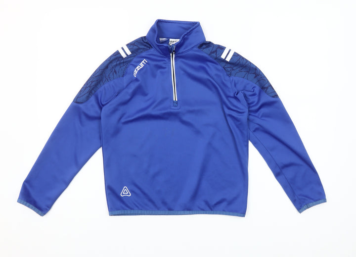 Azzurri Boys Blue 9-10Y 1/4 Zip Sports Sweatshirt Training Top